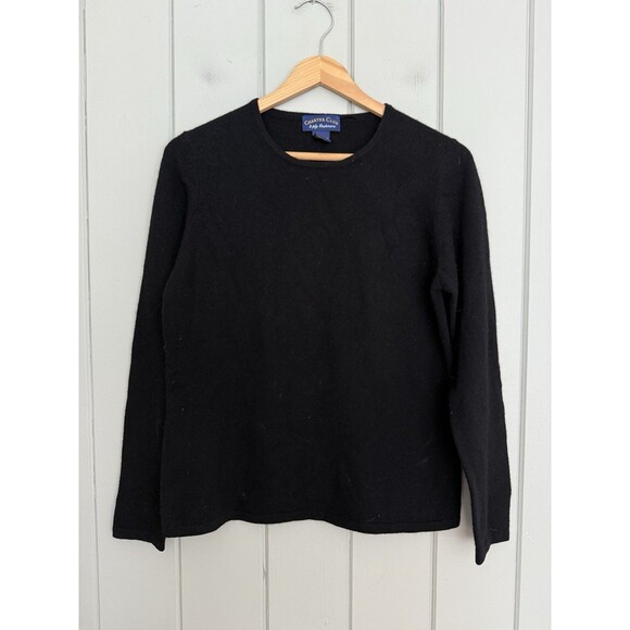 Cashmere by Charter Club Sweater M Medium Black 2-Ply 100% Cashmere Crew Neck - Picture 1 of 5
